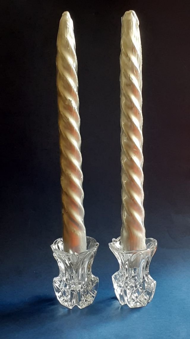 2 Portavelas Cristal Tallado