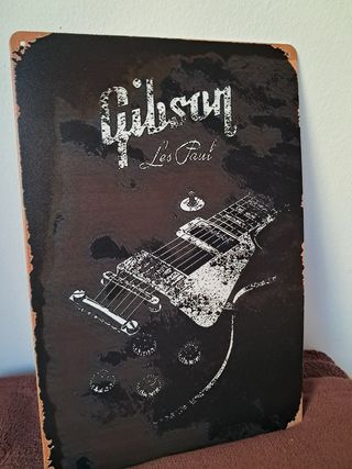 Póster aluminio vintage Gibson Les Paul