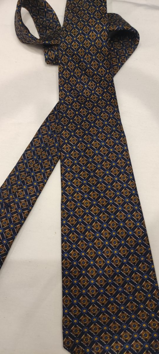 Cravatta Kiton blu e oro