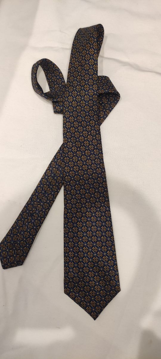 Cravatta Kiton blu e oro