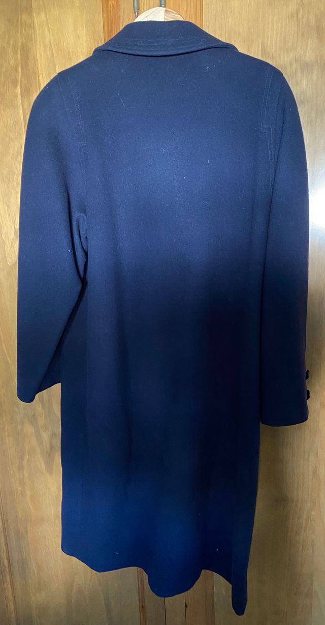 Abrigo largo azul marino de lana