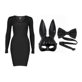 Disfraz Conejita Máscara Vestido Corto Adulto M