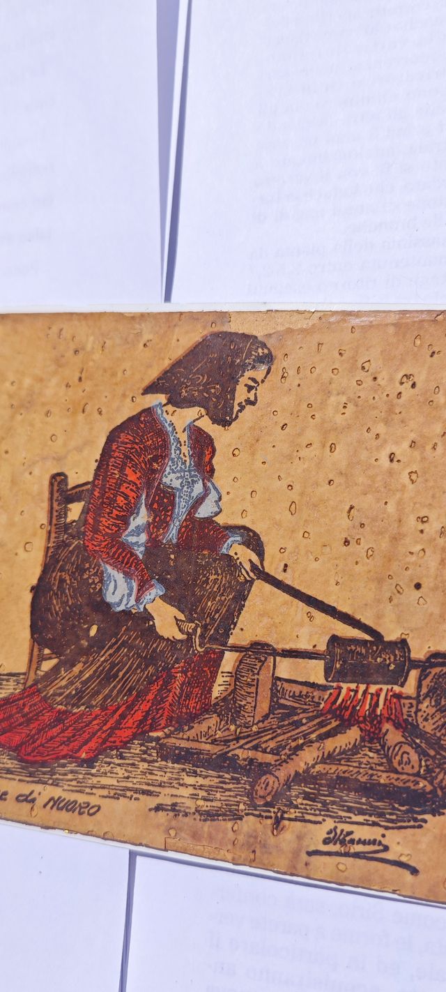 Cartolina in sughero - costumi sardi