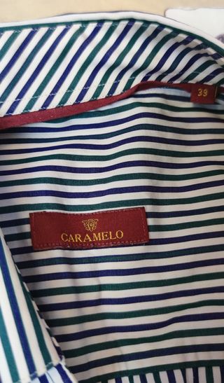 Camisa rayas hombre Caramelo talla 39
