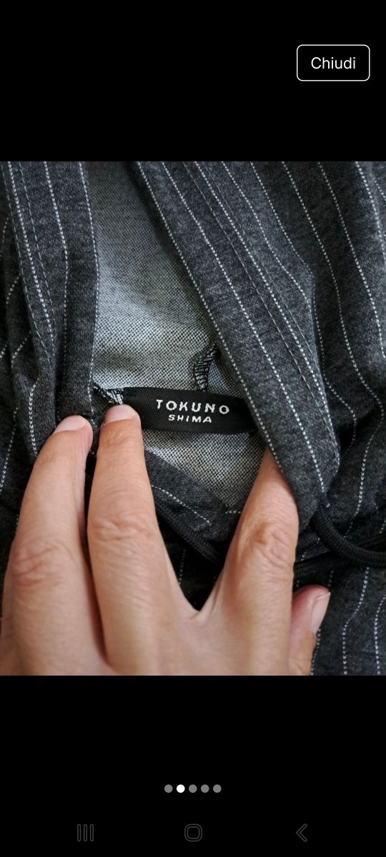 Completo tuta TOKUNO SHIMA grigio a righe