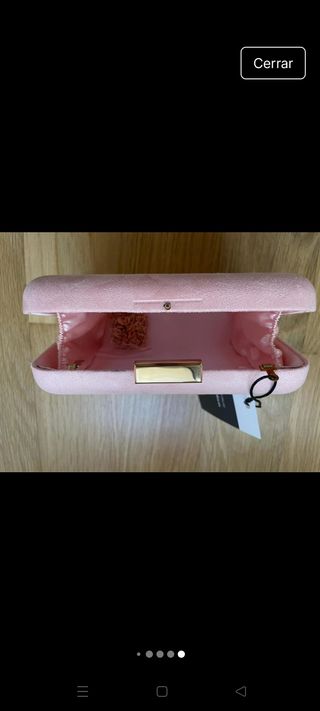 Clutch rosa nuevo con etiqueta