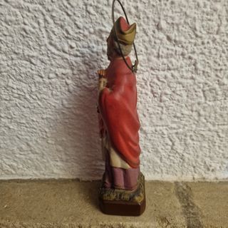 Figura obispo San Blas con sello Olot. Antigua