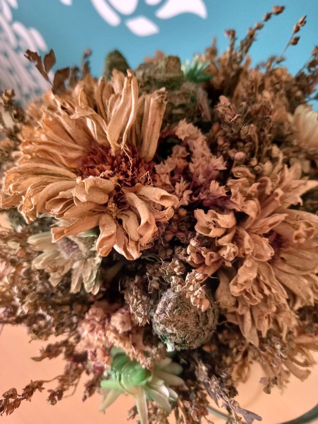 Centro flores secas | Regadera mimbre