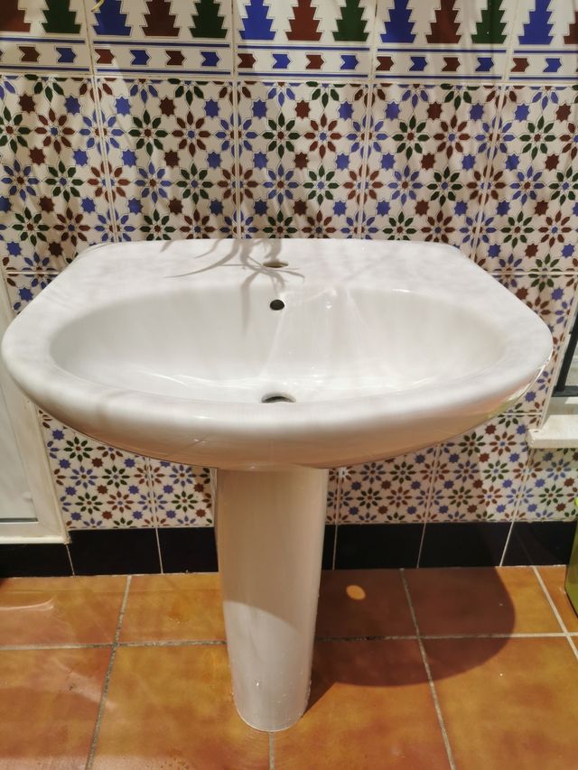 Lavabo porcelana blanco pedestal