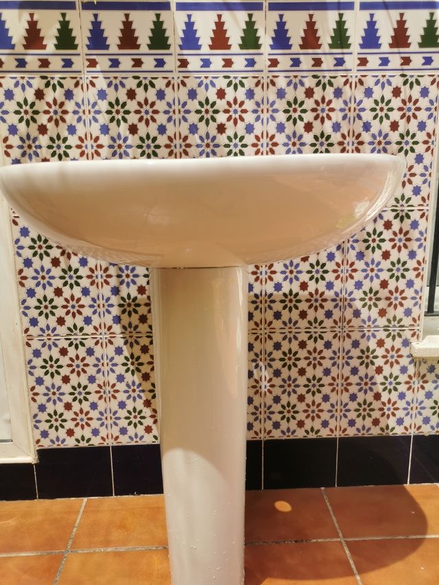 Lavabo porcelana blanco pedestal