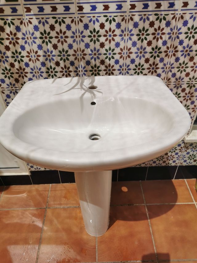 Lavabo porcelana blanco pedestal