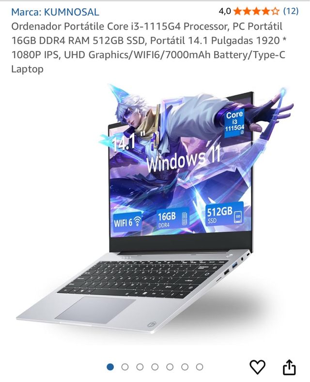 Ordenador portátil 14” i3 16GB 512GB SSD *NUEVO*