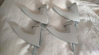 4 Soportes Estantes Metal Plata - 6e