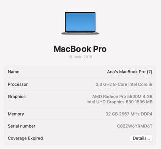 MacBook Pro 16" 2019 i9 32GB