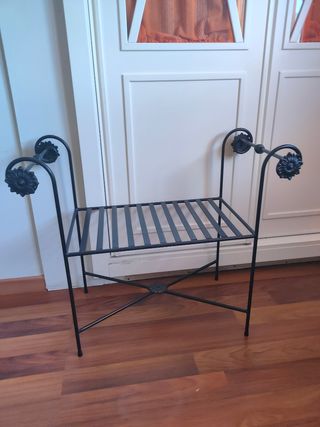 Banco cama metal-tela beige