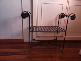 Banco cama metal-tela beige