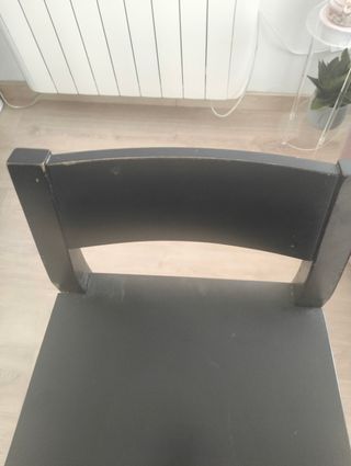 2 Taburete madera negra