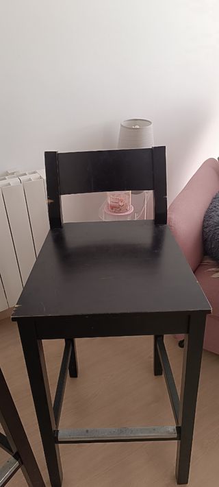 2 Taburetes madera negros