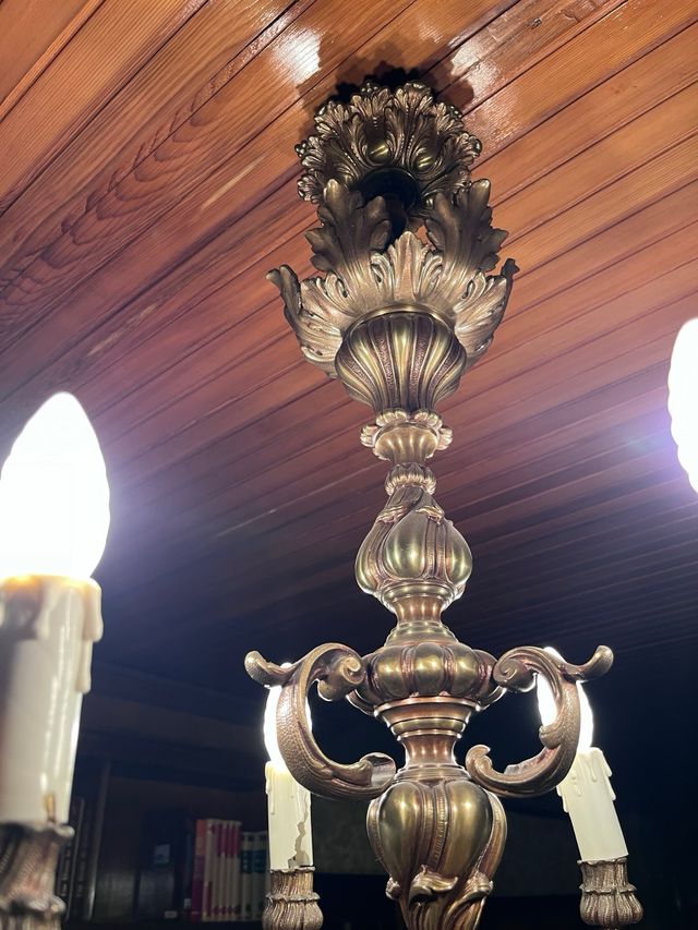 Lampara techo antigua bronce