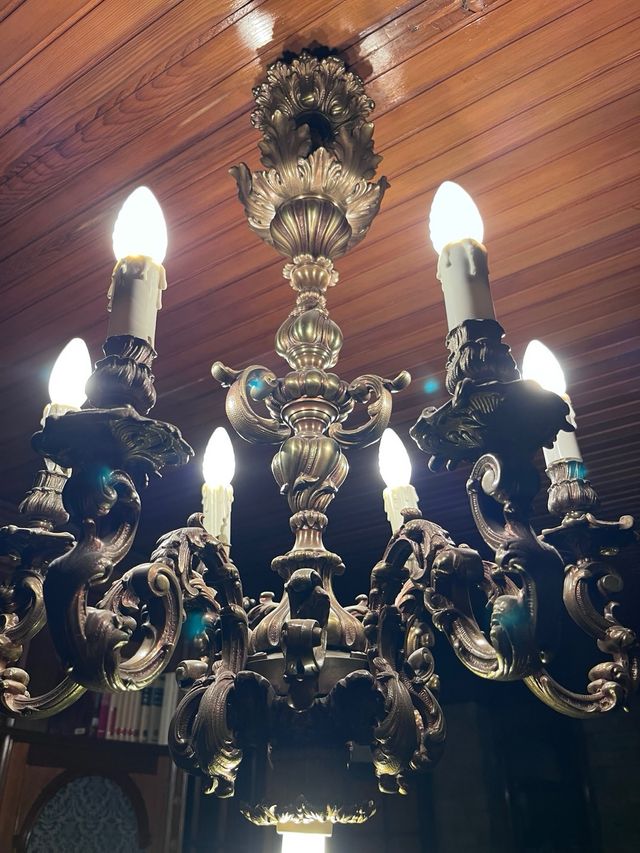 Lampara techo antigua bronce