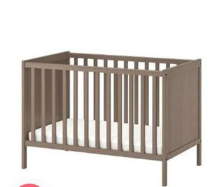 Cuna sundvick marrón grisáceo+colchón Ecus oxsi 