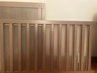 Cuna sundvick marrón grisáceo+colchón Ecus oxsi 