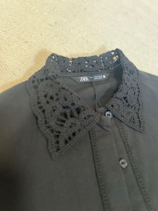 Blusa negra Zara - Crochet