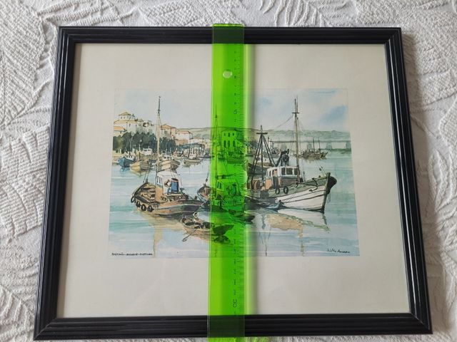 Cuadro acuarela Puerto - Algarve