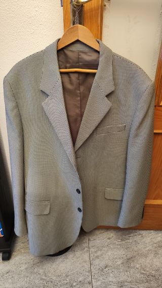 Chaqueta traje hombre blanco y negro