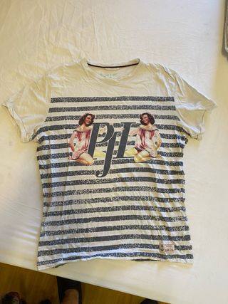 Camiseta Pepe Jeans L - Rayas grises y blancas
