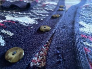 Cárdigan Vintage L - Azul, Multicolor