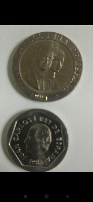 2 Monedas 200 Ptas (1986-1991)sin circular.
