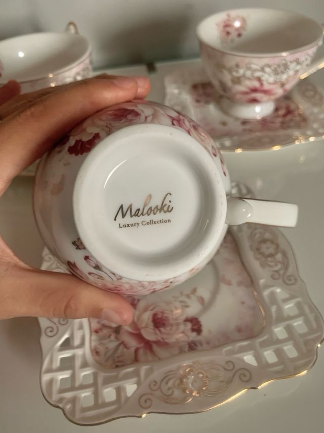 Juego 3 tazas de té de porcelana Malooki luxury