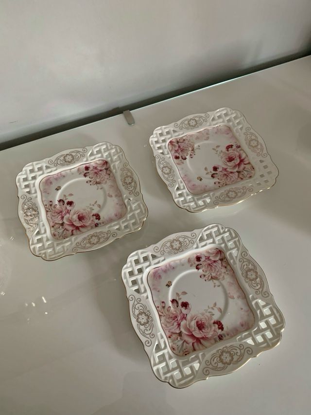 Juego 3 tazas de té de porcelana Malooki luxury