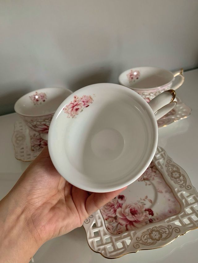 Juego 3 tazas de té de porcelana Malooki luxury