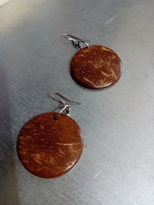 Orecchini in cocco - Marroni