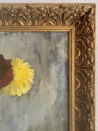 Bodegón pintado al óleo sobre lienzo