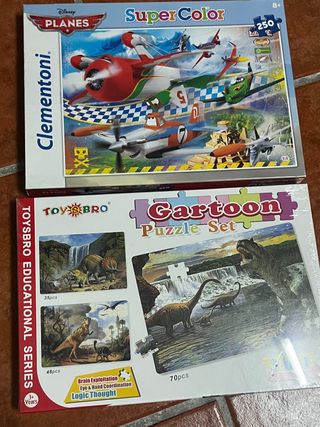 Puzzles dinosaurios aviones