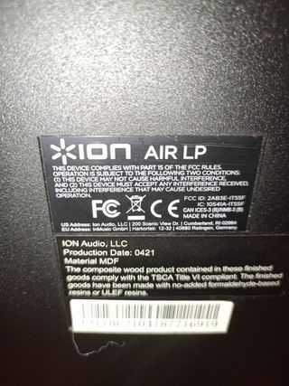 Tocadiscos Ion Audio Air Lp Bluetooth 