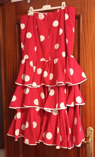 Traje gitana rojo - 2 piezas