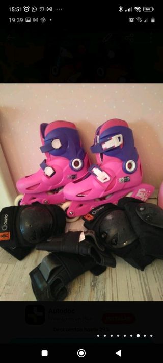 Patines infantiles ajustables T30-32 + proteccione