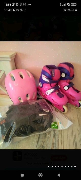Patines infantiles ajustables T30-32 + proteccione