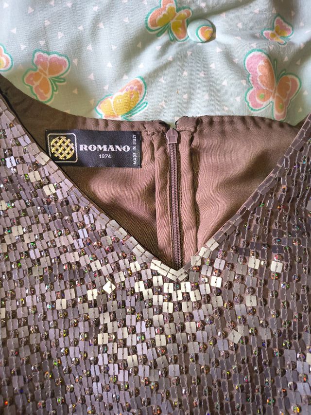 Blusa Romano paillettes marrone