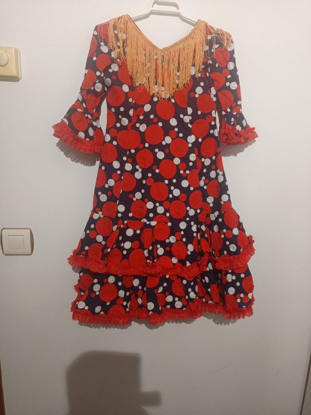 Vestido niña lunares rojo blanco
