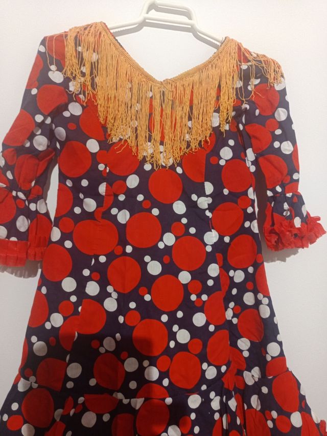 Vestido niña lunares rojo blanco