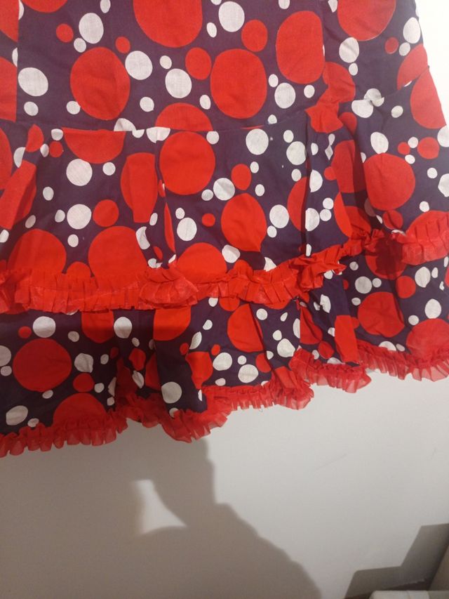 Vestido niña lunares rojo blanco