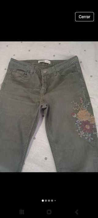 Vaqueros Zara - Olive Green .