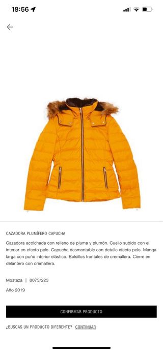 CAZADORA PLUMAS ZARA
