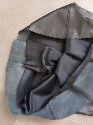 Gonna vintage pelle nera anni '70