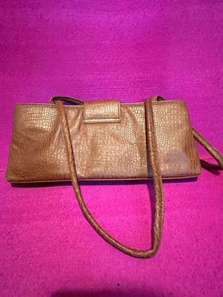 Bolso de piel marrón retro vintage